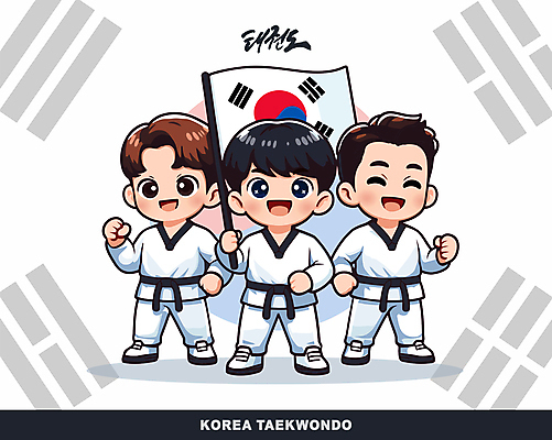 남자 어린이 일러스트 캘리그라피 들기 소년 세명 운동 주먹 태극기 태권도 태권도복 소년만 국내일러스트 AI파일 모션 건강 도복 사람 격투기 국기 남자만 어린이만 파일형식 벡터