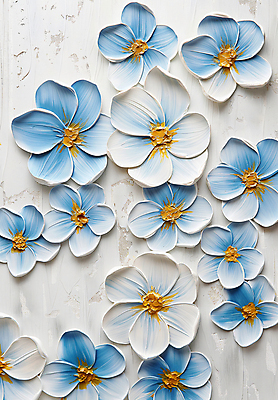 JPG 편집이미지 꽃 예술 패턴 페인팅 붓터치 사람없음 장식 파란색 물감 우아함 디지털합성 그림 질감 작품 유화 편집소스 편집실사 식물 컬러 컨셉 무늬 미술 미술도구 CG 파일형식