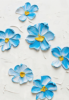 JPG 편집이미지 꽃 예술 패턴 페인팅 붓터치 사람없음 장식 파란색 물감 우아함 디지털합성 그림 질감 작품 유화 편집소스 편집실사 식물 컬러 컨셉 무늬 미술 미술도구 CG 파일형식