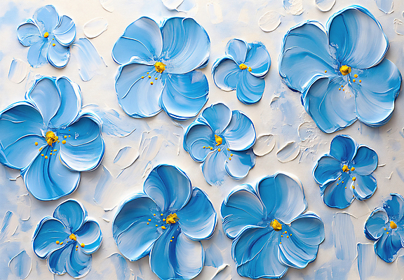 JPG 편집이미지 꽃 예술 패턴 페인팅 붓터치 사람없음 장식 파란색 물감 우아함 디지털합성 그림 질감 작품 유화 편집소스 편집실사 식물 컬러 컨셉 무늬 미술 미술도구 CG 파일형식