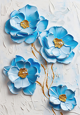 JPG 편집이미지 꽃 예술 패턴 페인팅 붓터치 사람없음 장식 파란색 물감 우아함 디지털합성 그림 질감 작품 유화 편집소스 편집실사 식물 컬러 컨셉 무늬 미술 미술도구 CG 파일형식