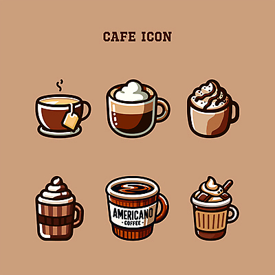 아이콘 잔 사람없음 컵 갈색 카페 분위기 차 크림 메뉴 아메리카노 에스프레소 티백 모카 휘핑크림 아포카토 2025년 트렌드컬러 2D아이콘 모카무스 AI파일 식기 커피 음료 컬러 컨셉 디저트 차_음료 상점 연도 휘핑 파일형식 벡터