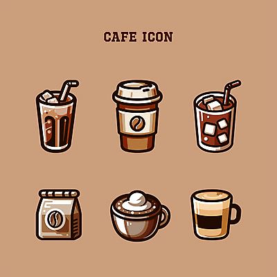 아이콘 잔 빨대 사람없음 컵 갈색 얼음 카페 분위기 메뉴 아메리카노 에스프레소 아이스커피 라떼 휘핑크림 2025년 원두봉투 트렌드컬러 2D아이콘 모카무스 AI파일 자연요소 식기 커피 컬러 컨셉 봉투 상점 연도 크림 휘핑 파일형식 벡터