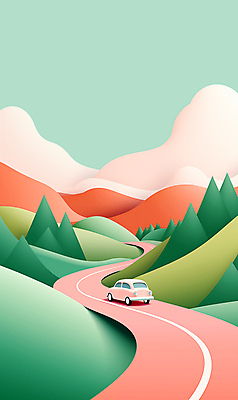 JPG 나무 편집이미지 도로 분홍색 여행 자동차 자연 산 풍경 사람없음 초록색 여름휴가 주황색 드라이브 분위기 페이퍼아트 색종이 카피스페이스 편집실사 AI포토 AI콘텐츠 식물 종이 길 육상교통 컬러 컨셉 교통시설 휴가 공백 운전 CG 생태계 파일형식 여름_계절