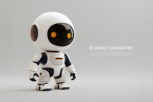 PSD 편집이미지 캐릭터 미래 타이포그라피 사람없음 3D 귀여움 기계 흰색 발전 로봇 카피스페이스 AI_인공지능 편집3D 문자 컬러 컨셉 공백 디지털합성 파일형식