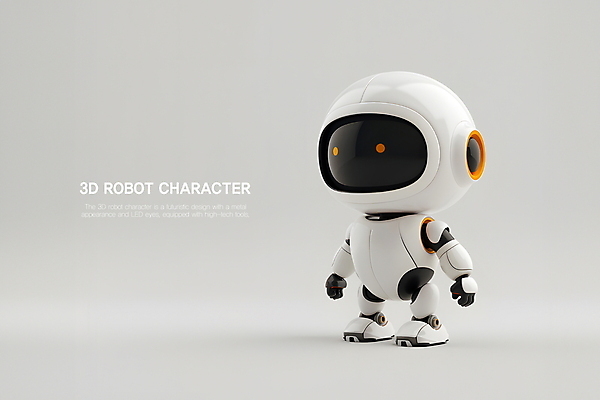 PSD 편집이미지 캐릭터 미래 타이포그라피 사람없음 3D 귀여움 기계 흰색 발전 로봇 카피스페이스 AI_인공지능 편집3D 문자 컬러 컨셉 공백 디지털합성 파일형식