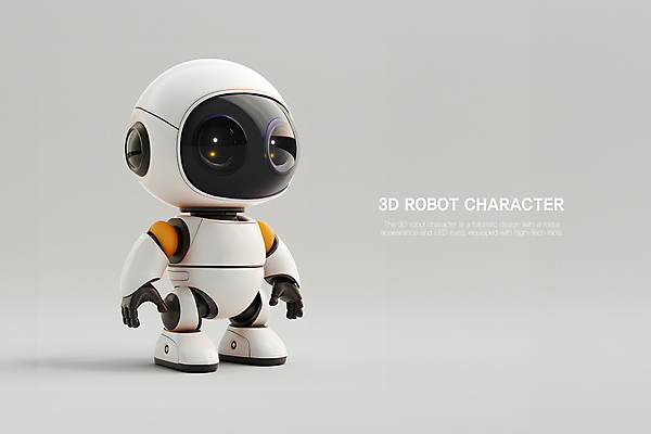 PSD 편집이미지 캐릭터 미래 타이포그라피 사람없음 3D 귀여움 기계 흰색 발전 로봇 카피스페이스 AI_인공지능 편집3D 문자 컬러 컨셉 공백 디지털합성 파일형식