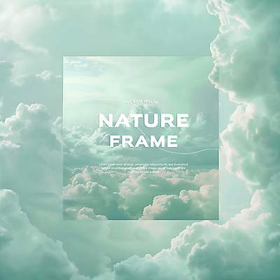 PSD 구름 편집이미지 자연 하늘 프레임 사람없음 여름 맑음 분위기 화사함 민트색 몽환 카피스페이스 이미지편집 자연요소 계절 컬러 컨셉 날씨 공백 생태계 파일형식