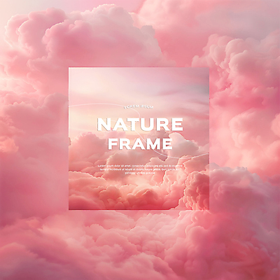PSD 구름 편집이미지 분홍색 자연 하늘 프레임 사람없음 여름 맑음 분위기 화사함 몽환 카피스페이스 이미지편집 자연요소 계절 컬러 컨셉 날씨 공백 생태계 파일형식