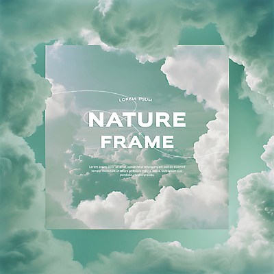 PSD 구름 편집이미지 자연 하늘 프레임 사람없음 여름 맑음 분위기 화사함 민트색 몽환 카피스페이스 이미지편집 자연요소 계절 컬러 컨셉 날씨 공백 생태계 파일형식