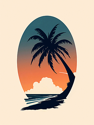 JPG 구름 파도 일러스트 자연 하늘 휴식 해변 사람없음 여름휴가 야자수 주황색 일몰 휴양지 카피스페이스 국내일러스트 AI일러스트 AI콘텐츠 자연요소 나무 바다 컬러 컨셉 휴가 노을 공백 장소 생태계 파일형식 여름_계절
