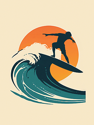 JPG 구름 파도 일러스트 자연 하늘 휴식 한명 사람 해변 여름휴가 일몰 서핑보드 서핑 휴양지 서퍼 카피스페이스 국내일러스트 AI일러스트 AI콘텐츠 자연요소 1 바다 컨셉 휴가 운동선수 노을 공백 장소 수상스포츠 보드_스포츠 생태계 파일형식 여름_계절