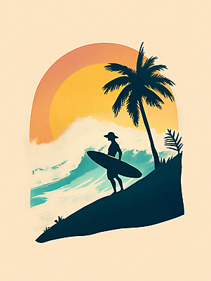 JPG 구름 파도 일러스트 자연 하늘 휴식 한명 사람 해변 여름휴가 야자수 일몰 서핑보드 서핑 휴양지 서퍼 카피스페이스 국내일러스트 AI일러스트 AI콘텐츠 자연요소 나무 1 바다 컨셉 휴가 운동선수 노을 공백 장소 수상스포츠 보드_스포츠 생태계 파일형식 여름_계절