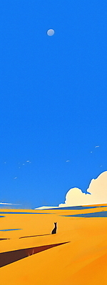 JPG 구름 모래 일러스트 자연 하늘 풍경 사람없음 노란색 고양이 사막 분위기 모래언덕 카피스페이스 국내일러스트 AI일러스트 AI콘텐츠 자연요소 컬러 컨셉 포유류 반려동물 공백 언덕 생태계 파일형식