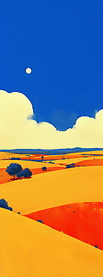 JPG 나무 구름 일러스트 자연 하늘 풍경 사람없음 파란색 사막 달 분위기 평야 평원 카피스페이스 국내일러스트 AI일러스트 AI콘텐츠 자연요소 식물 컬러 컨셉 공백 생태계 파일형식