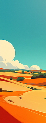 JPG 나무 구름 일러스트 자연 하늘 풍경 사람없음 주황색 사막 분위기 평원 카피스페이스 국내일러스트 AI일러스트 AI콘텐츠 자연요소 식물 컬러 컨셉 공백 생태계 파일형식