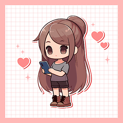 캐릭터 여자 분홍색 일러스트 한명 들기 성인 스마트폰 귀여움 하트 소셜네트워크 성인여자한명만 일러캐릭터 AI파일 모양 1 컬러 컨셉 모션 사람 핸드폰 스마트기기 여자한명만 성인여자만 파일형식 벡터
