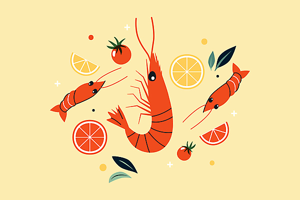 음식 일러스트 식재료 방울토마토 나뭇잎 사람없음 반짝임 노란색 레몬 자몽 해산물 딱새우 국내일러스트 AI파일 컬러 잎 토마토 과일 모션 새우 파일형식 벡터