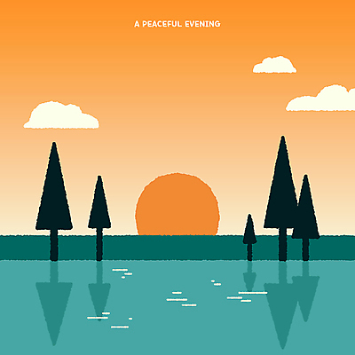 물결 일러스트 풍경 해변 사람없음 평화 노을 주황색 일몰 저녁 강가 카피스페이스 국내일러스트 AI파일 자연요소 바다 컬러 컨셉 강 공백 야간 파일형식 벡터