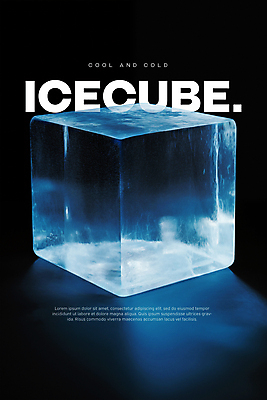 PSD 편집이미지 포스터 타이포그라피 사람없음 여름 파란색 얼음 투명 시원함 큐브 오브젝트 이미지편집 자연요소 문자 계절 컬러 파일형식