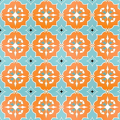 PSD 디자인 꽃 일러스트 추상 사람없음 그래픽 파란색 주황색 패턴백그라운드 모로코 대칭 국내일러스트 식물 컬러 백그라운드 무늬 패턴 아프리카 파일형식