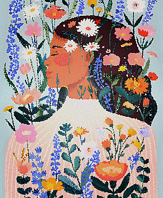 JPG 여자 예술 꽃무늬 패턴 일러스트 자연 한명 상반신 성인 평화 감성 초상화 색채 성인여자한명만 국내일러스트 AI일러스트 AI콘텐츠 1 꽃 컨셉 무늬 사람 그림 생태계 여자한명만 성인여자만 파일형식