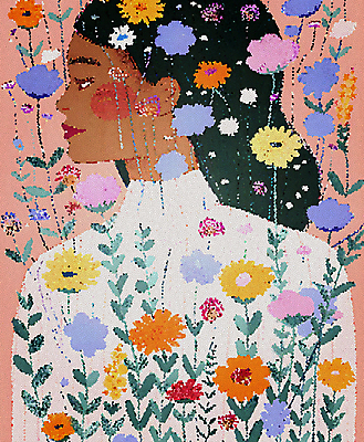 JPG 여자 예술 꽃무늬 패턴 일러스트 자연 한명 상반신 성인 평화 감성 초상화 색채 성인여자한명만 국내일러스트 AI일러스트 AI콘텐츠 1 꽃 컨셉 무늬 사람 그림 생태계 여자한명만 성인여자만 파일형식