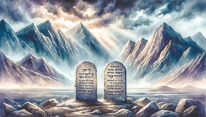 JPG 구름 기독교 일러스트 하늘 수채화 산 사람없음 성경 바위 기적 성화 십계명 국내일러스트 AI일러스트 AI콘텐츠 자연요소 종교 종교용품 돌_바위 파일형식