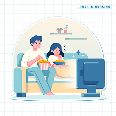 전신 캐릭터 라이프스타일 여자 남자 화분 어린이 일러스트 휴식 나뭇잎 선반 사람 앉기 소녀 성인 두명 생활 파란색 반짝임 소파 과자 텔레비전 담요 먹기 힐링 부녀 일러캐릭터 AI파일 딸 컬러 가구 컨셉 잎 의자 가족 모션 디저트 전자제품 아빠 파일형식 벡터