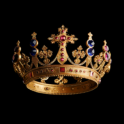 JPG 편집이미지 분홍색 왕관 사람없음 파란색 화려 황금 보석 오브젝트 편집실사 AI포토 AI콘텐츠 컬러 컨셉 광석 CG 파일형식