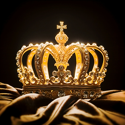 JPG 편집이미지 왕관 사람없음 반짝임 화려 황금 보석 천 오브젝트 편집실사 AI포토 AI콘텐츠 컨셉 모션 직물 광석 CG 파일형식