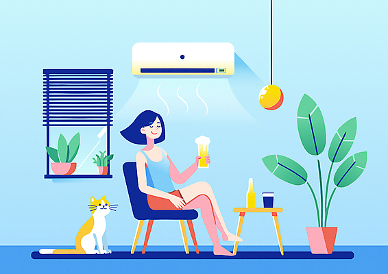 전신 라이프스타일 여자 화분 일러스트 창문 탁자 바람 휴식 전등 맥주 실내 한명 성인 파란색 여름휴가 고양이 다리꼬기 시원함 에어컨 맥주병 극복 성인여자한명만 국내일러스트 AI파일 자연요소 1 컬러 가구 컨셉 포유류 모션 술병 날씨 휴가 조명 주류 사람 내부 생활 반려동물 가전제품 여자한명만 성인여자만 파일형식 벡터 여름_계절