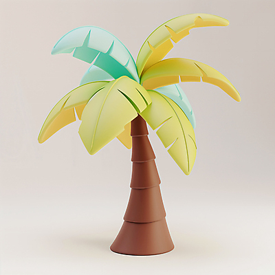 JPG 아이콘 사람없음 여름 3D아이콘 야자수 3D소스 3D AI컴퓨터그래픽 AI콘텐츠 나무 계절 디지털합성 파일형식