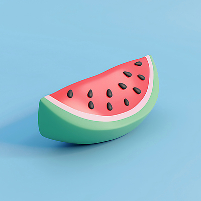 JPG 아이콘 단면 수박 사람없음 여름 3D아이콘 3D소스 3D 수박씨 AI컴퓨터그래픽 AI콘텐츠 계절 과일 씨앗 디지털합성 파일형식