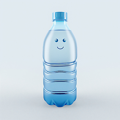 JPG 아이콘 미소 사람없음 물 여름 3D아이콘 3D소스 3D 물병 AI컴퓨터그래픽 AI콘텐츠 자연요소 계절 표정 물통 디지털합성 파일형식