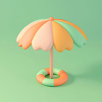 JPG 아이콘 사람없음 연두색 여름 3D아이콘 3D소스 3D 주황색 파라솔 튜브 AI컴퓨터그래픽 AI콘텐츠 계절 컬러 초록색 디지털합성 파일형식