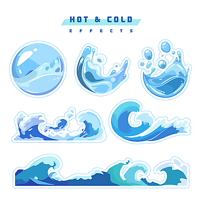 파도 스티커 일러스트 사람없음 물 파란색 세트 물방울 시원함 오브젝트 엘리먼트 편집소스 이펙트그래픽 국내일러스트 AI파일 자연요소 바다 컬러 그래픽백그라운드 파일형식 벡터