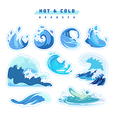파도 스티커 일러스트 사람없음 물 파란색 세트 물방울 시원함 오브젝트 엘리먼트 편집소스 이펙트그래픽 국내일러스트 AI파일 자연요소 바다 컬러 그래픽백그라운드 파일형식 벡터