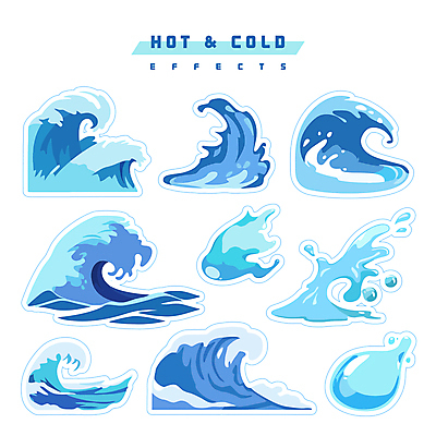 파도 스티커 일러스트 사람없음 물 파란색 세트 물방울 시원함 오브젝트 엘리먼트 편집소스 이펙트그래픽 국내일러스트 AI파일 자연요소 바다 컬러 그래픽백그라운드 파일형식 벡터