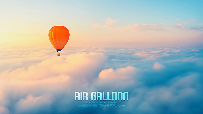 PSD 구름 편집이미지 자연 하늘 사람없음 노을 열기구 이미지편집 자연요소 항공교통 생태계 파일형식