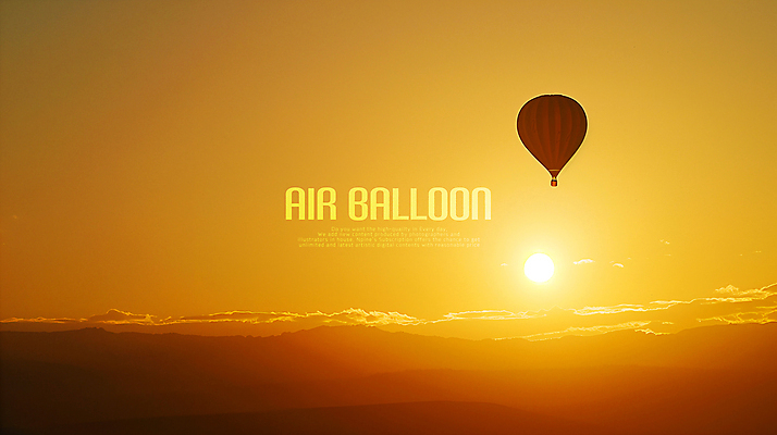PSD 구름 편집이미지 자연 하늘 사람없음 노을 열기구 이미지편집 자연요소 항공교통 생태계 파일형식