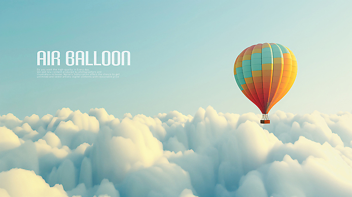 PSD 구름 편집이미지 자연 하늘 사람없음 열기구 이미지편집 자연요소 항공교통 생태계 파일형식