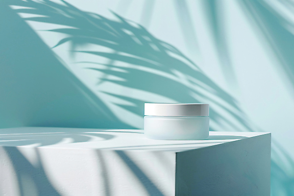 JPG 편집이미지 잎 그림자 사람없음 화장품 용기 단상 공병 수분크림 목업 편집소스 편집실사 AI포토 AI콘텐츠 식물 그릇 뷰티 CG 병_담는 파일형식