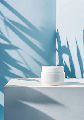 JPG 편집이미지 잎 그림자 사람없음 화장품 용기 단상 공병 수분크림 목업 편집소스 편집실사 AI포토 AI콘텐츠 식물 그릇 뷰티 CG 병_담는 파일형식