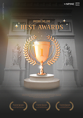 템플릿 조명 사람없음 빛 반짝임 회색 우승 최고 황금 트로피 개선문 스포트라이트 단상 시상 시상식 월계수 웹배너 상반기 이미지템플릿 AI파일 배너 컬러 웹템플릿 모션 상_우승 파일형식 벡터