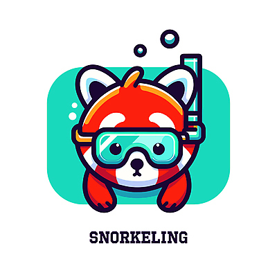 바다 동물캐릭터 일러스트 물놀이 사람없음 물 여름 귀여움 수영 스노클링 스노클링용품 레서판다 일러캐릭터 AI파일 자연요소 동물 캐릭터 계절 스포츠용품 컨셉 포유류 놀이 수상스포츠 파일형식 벡터