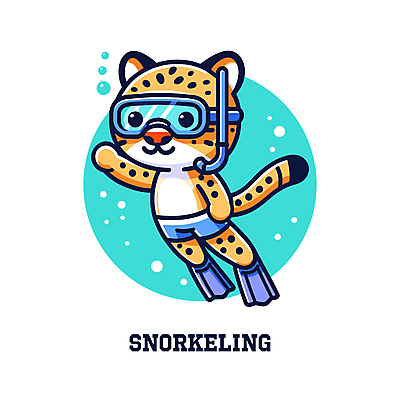 바다 동물캐릭터 일러스트 물놀이 사람없음 물 여름 귀여움 수영 스노클링 오리발 치타 스노클링용품 일러캐릭터 AI파일 자연요소 동물 캐릭터 계절 스포츠용품 컨셉 포유류 놀이 수상스포츠 파일형식 벡터