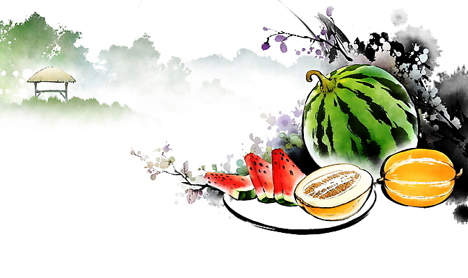 PSD 접시 조각 일러스트 붓터치 단면 나뭇잎 산 수박 풍경 사람없음 여름 나뭇가지 덩굴 동양화 언덕 번짐 참외 원두막 카피스페이스 국내일러스트 나무 식물 식기 계절 잎 과일 미술 공백 파일형식 효과