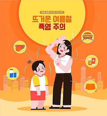 전신 모자 여자 남자 어린이 일러스트 반바지 수박 소년 성인 두명 물 여름 선글라스 주황색 도시 뜨거움 질병 더위 수분 선크림 땀 피부병 폭염주의보 국내일러스트 AI파일 자연요소 잡화 계절 안경 컬러 과일 바지 의학 날씨 사람 화장품 자연재해 피부질환 파일형식 벡터