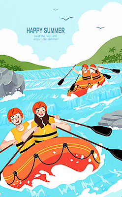 PSD 구름 커플 여자 남자 일러스트 여러명 상반신 성인 계곡 바위 보트 급류 안전모 급류타기 노젓기 구명조끼 성인만 국내일러스트 자연요소 다수 배_교통 관계 모션 사람 돌_바위 수상스포츠 헬멧 안전장비 구조용품 파일형식